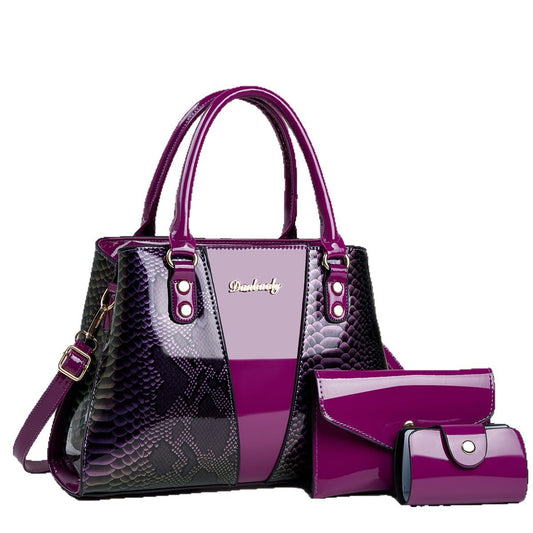 Large-capacity Shouldercrossbody Bag With A Snakeskin Pattern Tote Handbag