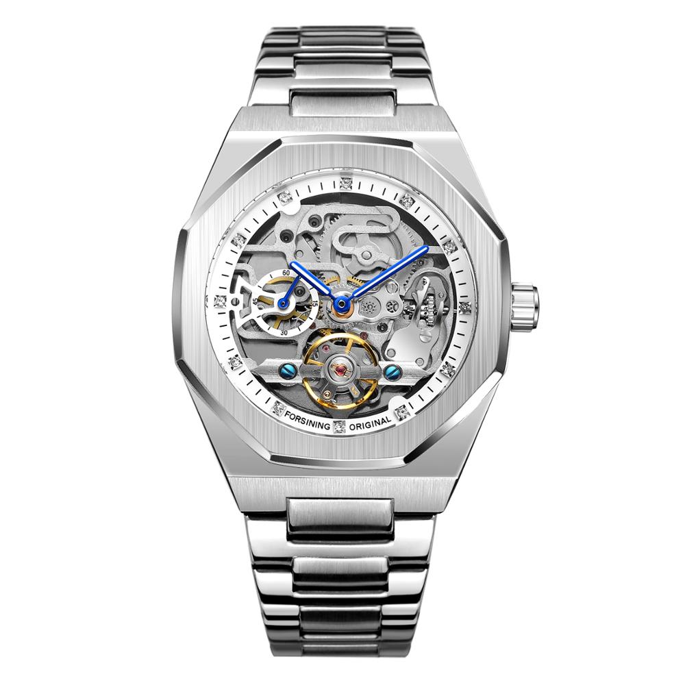Tourbillon Automatic Skeleton Mechanical Watch for Men – Luxury Stainless Steel Timepiece