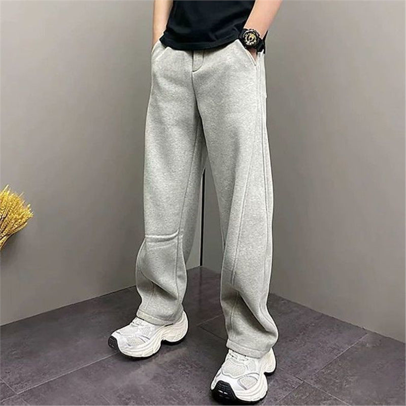 Men’s Fleece Lined Thickened Casual Straight Cut Pants