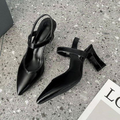 Women's Fashionable Casual Closed-Toe Chunky Heel High Heel Sandals