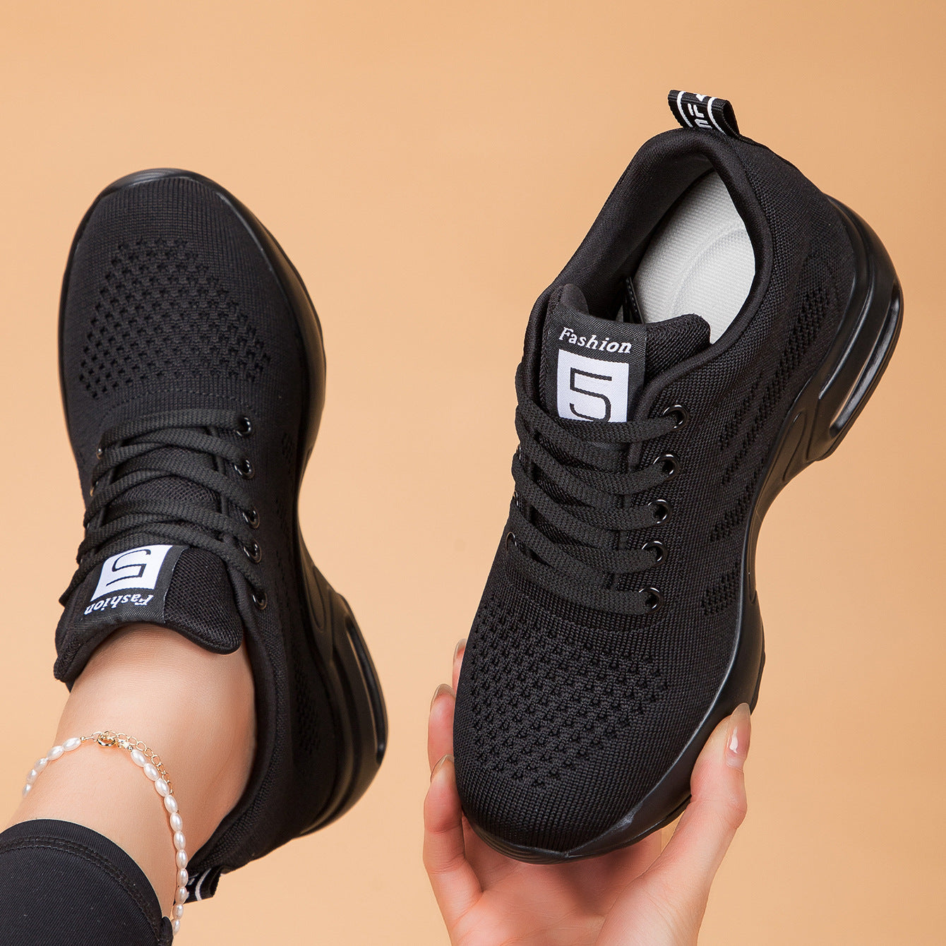 Soft Sole Mesh Breathable Height-increasing Sports Running Platform Casual Shoes