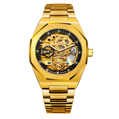 Tourbillon Automatic Skeleton Mechanical Watch for Men – Luxury Stainless Steel Timepiece