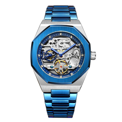 Tourbillon Automatic Skeleton Mechanical Watch for Men – Luxury Stainless Steel Timepiece
