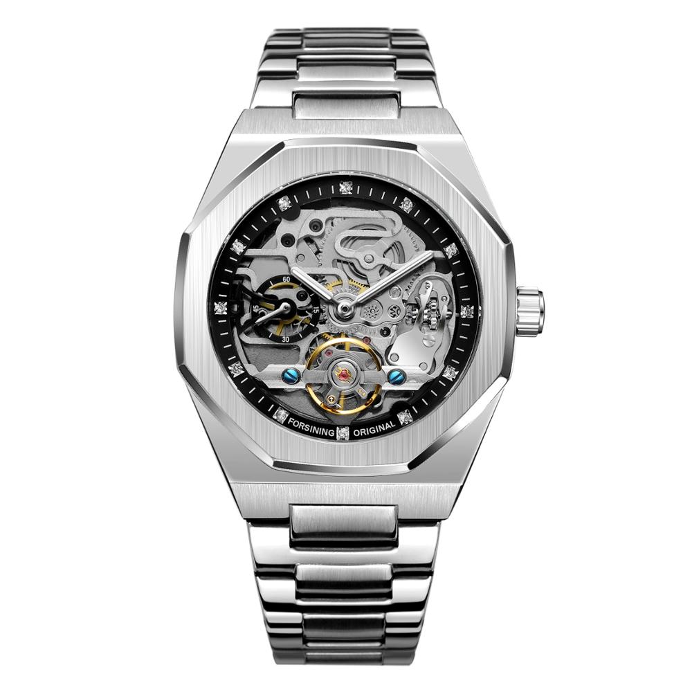 Tourbillon Automatic Skeleton Mechanical Watch for Men – Luxury Stainless Steel Timepiece