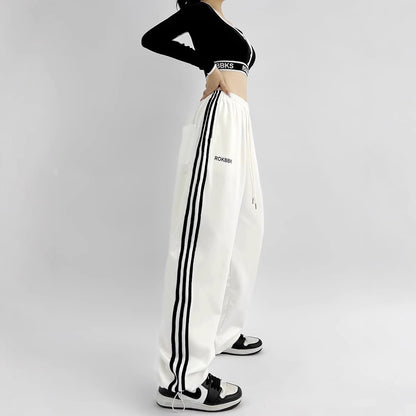 American-style Athletic Wide-leg Sweatpants For Women