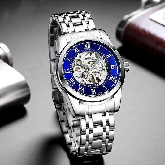 Waterproof Mens Automatic Minimalist Stylish Hollow Mechanical Luminous Watch