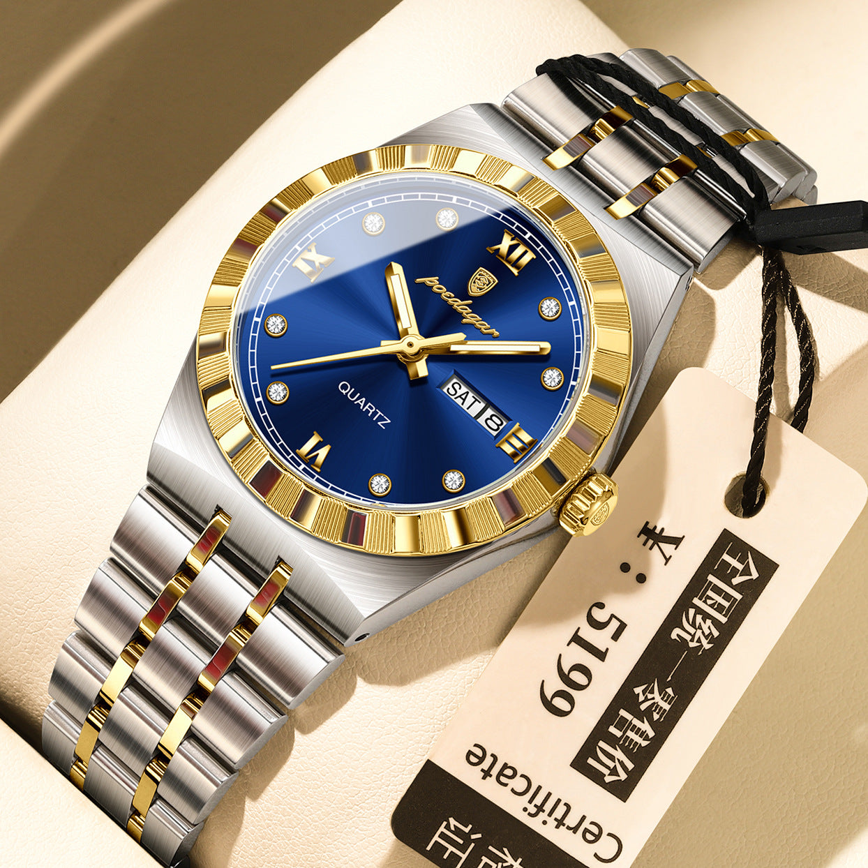 Womens Diamond-studded Waterproof Luminous Fashionable Quartz Watch