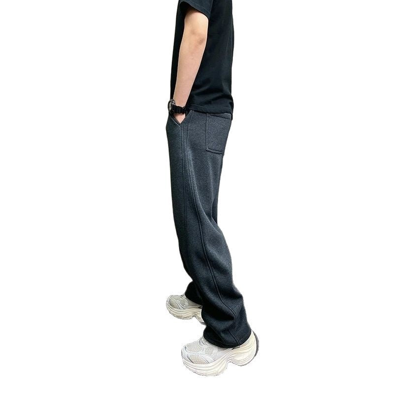 Men’s Fleece Lined Thickened Casual Straight Cut Pants