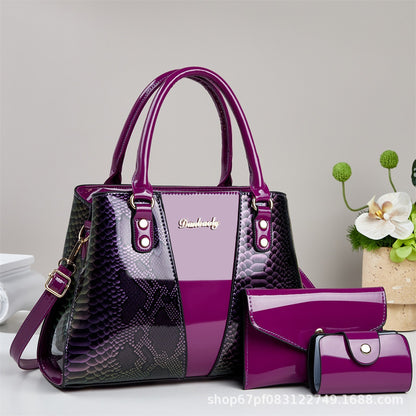 Large-capacity Shouldercrossbody Bag With A Snakeskin Pattern Tote Handbag