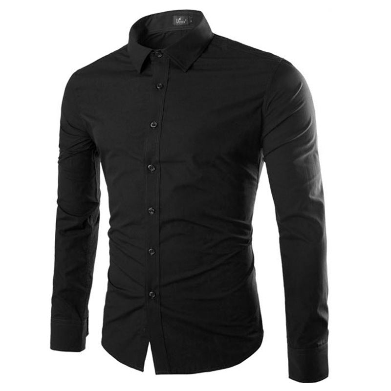 Candy Color Slim Fit Solid Color Casual Long Sleeves Shirt