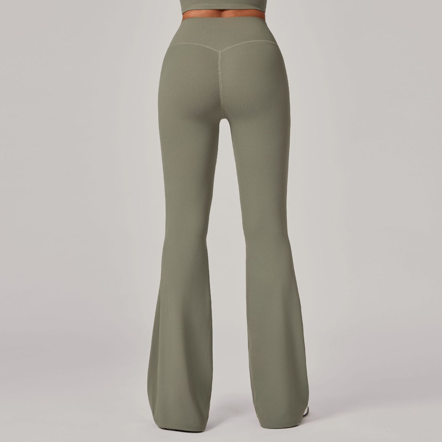 European And American Style Hidden Pleat Flared Yoga Pants For Women