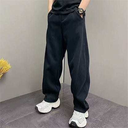 Men’s Fleece Lined Thickened Casual Straight Cut Pants