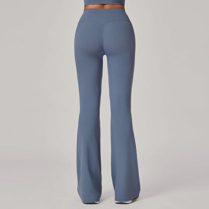 European And American Style Hidden Pleat Flared Yoga Pants For Women