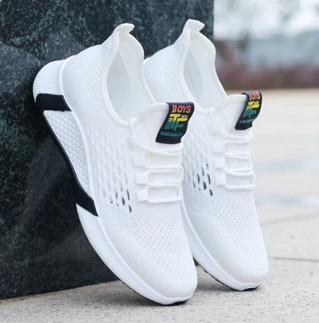 New Sports Shoes Men's Breathable Casual Mesh Shoes Comfort Increase Lace-up Non-slip Low-top Running Shoes