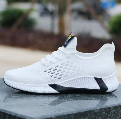 New Sports Shoes Men's Breathable Casual Mesh Shoes Comfort Increase Lace-up Non-slip Low-top Running Shoes