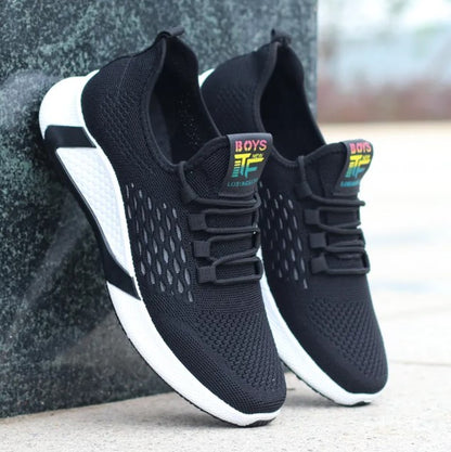 New Sports Shoes Men's Breathable Casual Mesh Shoes Comfort Increase Lace-up Non-slip Low-top Running Shoes