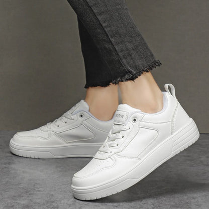 Couple’s Pure White Sneakers – Spring & Autumn Casual Shoes for Men and Women