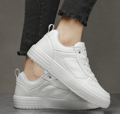 Couple’s Pure White Sneakers – Spring & Autumn Casual Shoes for Men and Women