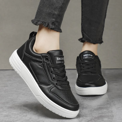Couple’s Pure White Sneakers – Spring & Autumn Casual Shoes for Men and Women