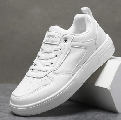 Couple’s Pure White Sneakers – Spring & Autumn Casual Shoes for Men and Women