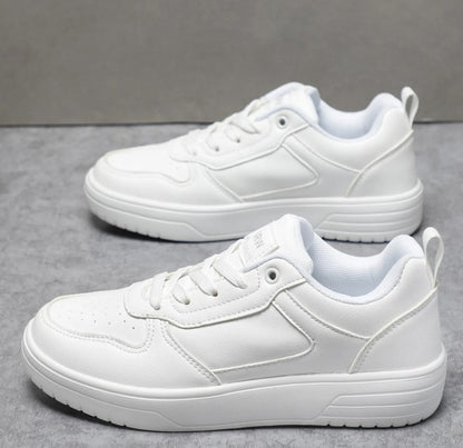 Couple’s Pure White Sneakers – Spring & Autumn Casual Shoes for Men and Women