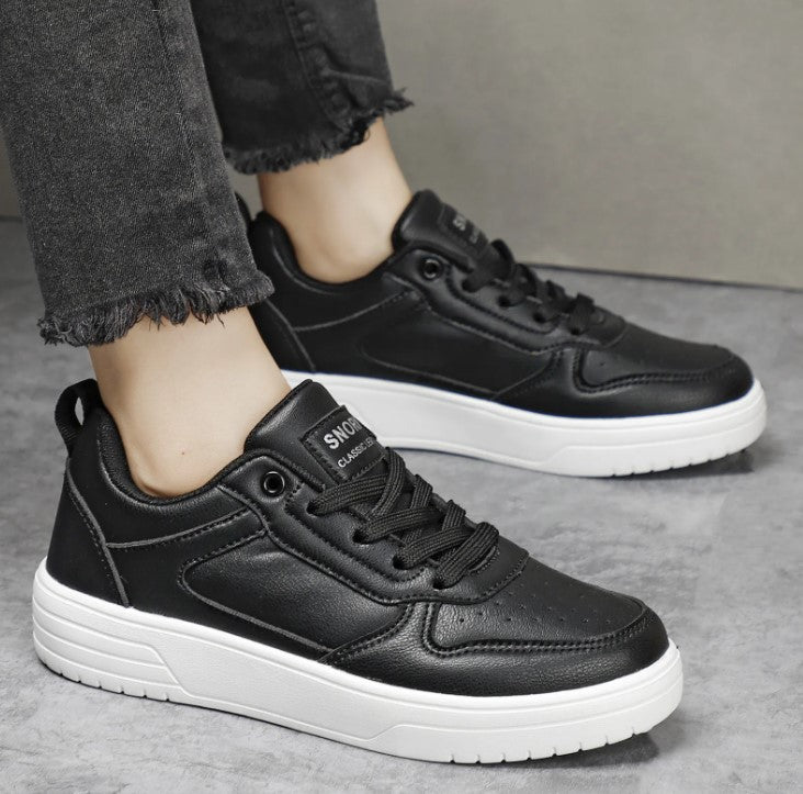Couple’s Pure White Sneakers – Spring & Autumn Casual Shoes for Men and Women