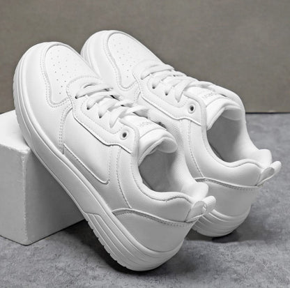Couple’s Pure White Sneakers – Spring & Autumn Casual Shoes for Men and Women