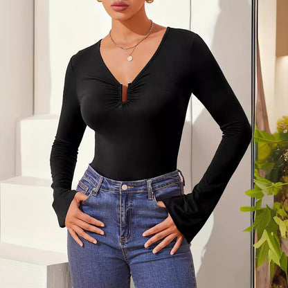 AutumnWinter New Style Fashion Solid Color Slim-Fit Long-Sleeve Base Layer