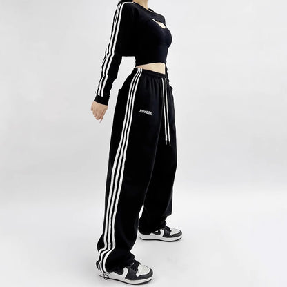 American-style Athletic Wide-leg Sweatpants For Women