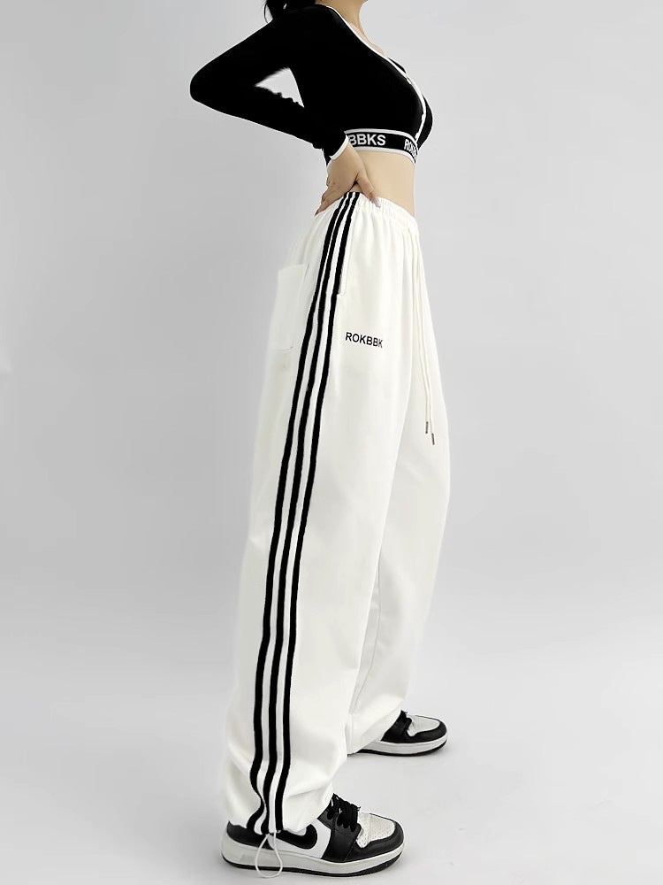 American-style Athletic Wide-leg Sweatpants For Women