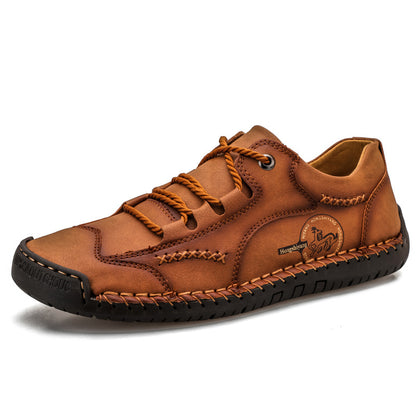 Men’s Leather Sports Sneakers – Outdoor Casual & Hiking Shoes